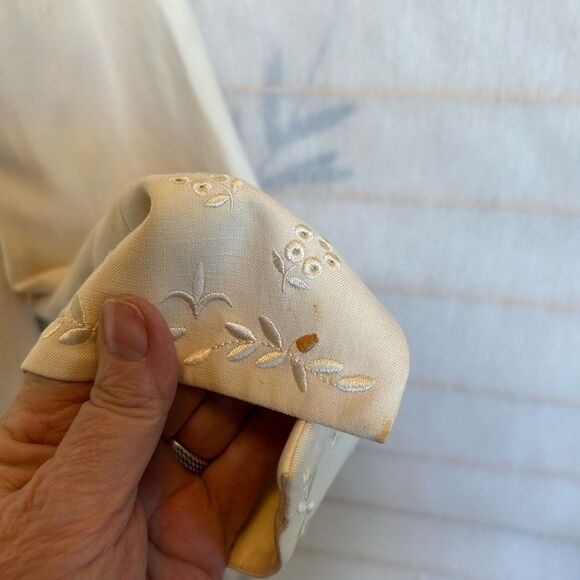 Travis Ayers Embroidered Eyelet Detail Cream Beige Linen Blazer 16 - Picture 9 of 9